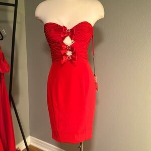 Niteline Red Strapless Dress